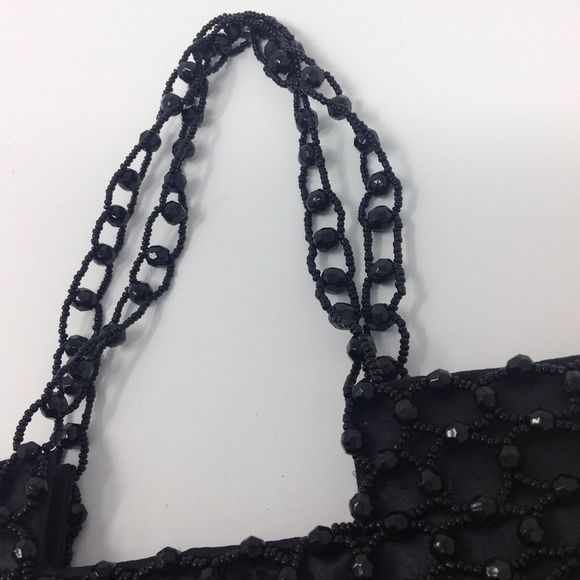 Vintage Giorgio Beverly Hills Black Silk Beaded Bag - Picture 6 of 7